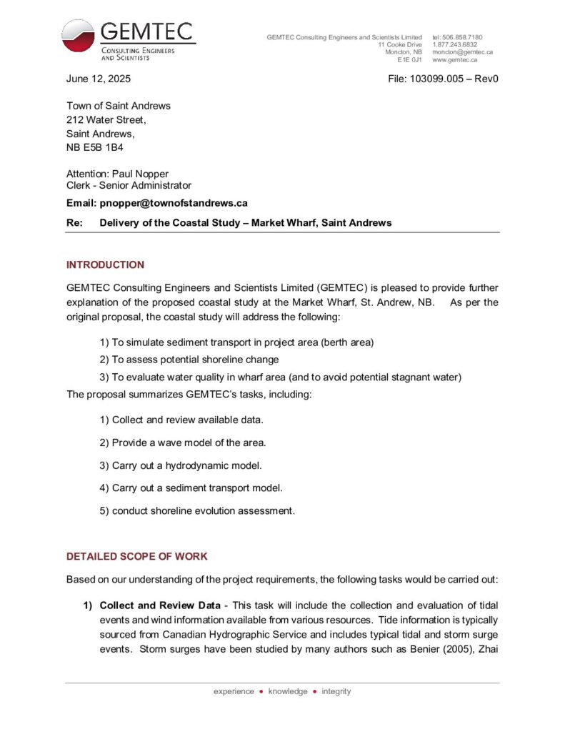 Gemtec Wharf Hydrology Study Background